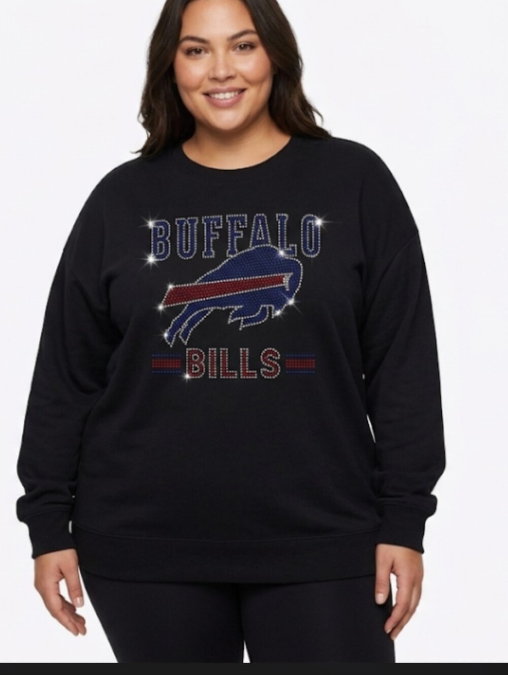 #070 Torrid/NFL Buffalo Bills Rhinestone Relaxed Fleece Sweatshirt